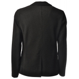 BoB Company - Single-Breasted Jacket with Raw Cut and Two Buttons - Black - Jacket - Made in Italy - Luxury Exclusive Collection