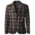 BoB Company - Single-Breasted Jacket in Check Pattern - Blue/Orange - Jacket - Made in Italy - Luxury Exclusive Collection