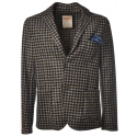 BoB Company - Single-Breasted Jacket in Piedepull Pattern - Black/Beige - Jacket - Made in Italy - Luxury Exclusive Collection