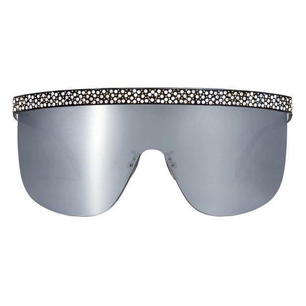 Céline - Celine Moon Sunglasses in Metal with Crystals - Black Silver - Sunglasses - Céline Eyewear