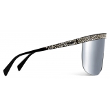 Céline - Celine Moon Sunglasses in Metal with Crystals - Black Silver - Sunglasses - Céline Eyewear