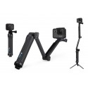 GoPro - 3 Way - Nero - Grip - Braccio Estensione - Cavalletto - Utilizzabile con GoPro HERO6 / HERO5 - 4K 1080p