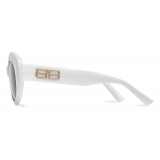 Balenciaga - Women's Rive Gauche Round Sunglasses - White - Sunglasses - Balenciaga Eyewear