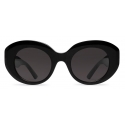 Balenciaga - Women's Rive Gauche Round Sunglasses - Black - Sunglasses - Balenciaga Eyewear