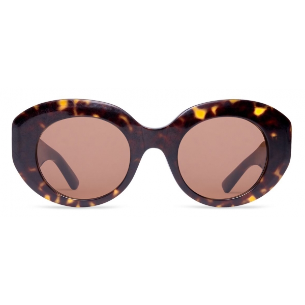 Balenciaga - Women's Rive Gauche Round Sunglasses - Havana - Sunglasses ...