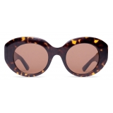 Balenciaga - Women's Rive Gauche Round Sunglasses - Havana - Sunglasses - Balenciaga Eyewear