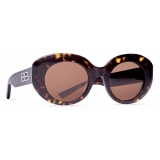 Balenciaga - Women's Rive Gauche Round Sunglasses - Havana - Sunglasses - Balenciaga Eyewear