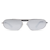 Balenciaga - Tag 2.0 Oval Sunglasses - Silver - Sunglasses - Balenciaga Eyewear