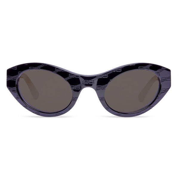 Balenciaga - Women's BB Monogram Round Sunglasses - Black - Sunglasses - Balenciaga Eyewear