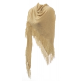 Avvenice - Cape - Precious Cashmere Keffiyeh - Beige - Handmade in Italy - Exclusive Luxury Collection