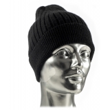 Avvenice - Precious Cashmere Ribbed Cap - Black - Handmade in Italy - Exclusive Luxury Collection