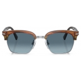 Persol - PO3199S - Striped Grey / Azure Blue Gradient - Sunglasses - Persol Eyewear