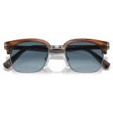 Persol - PO3199S - Striped Grey / Azure Blue Gradient - Sunglasses - Persol Eyewear