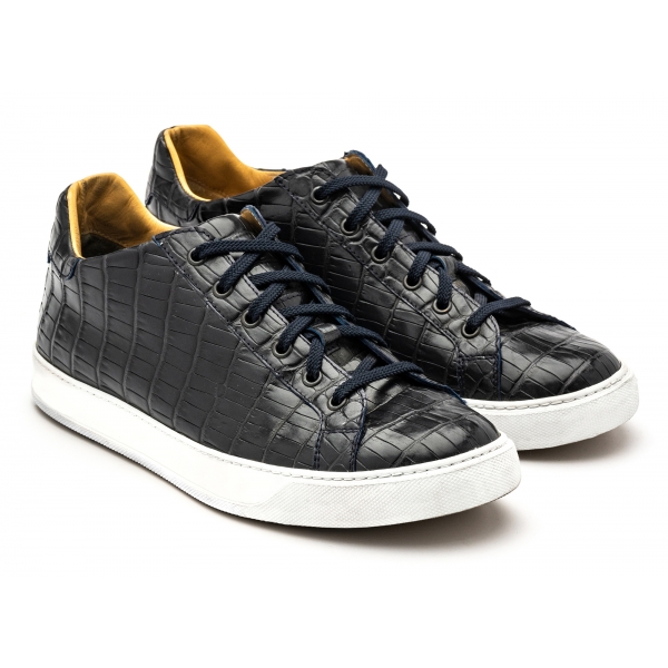 Avvenice - Sneakers in Coccodrillo - Blu - Handmade in Italy - Exclusive Luxury Collection