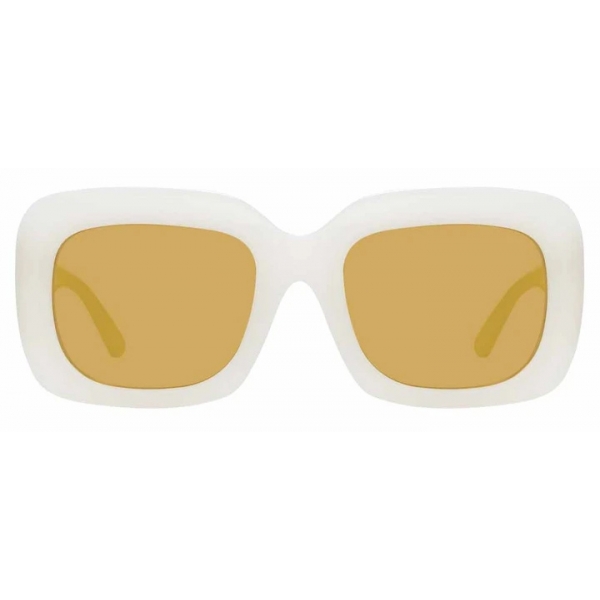 Linda Farrow - Lavinia C4 Rectangular Sunglasses in Milky White - LFL995C4SUN - Linda Farrow Eyewear