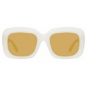 Linda Farrow - Lavinia C4 Rectangular Sunglasses in Milky White - LFL995C4SUN - Linda Farrow Eyewear