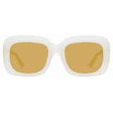 Linda Farrow - Lavinia C4 Rectangular Sunglasses in Milky White - LFL995C4SUN - Linda Farrow Eyewear