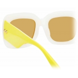 Linda Farrow - Lavinia C4 Rectangular Sunglasses in Milky White - LFL995C4SUN - Linda Farrow Eyewear