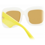Linda Farrow - Occhiali da Sole Rettangolari Lavinia C4 in Latte Bianco - LFL995C4SUN - Linda Farrow Eyewear