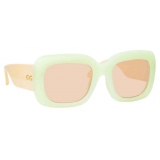 Linda Farrow - Lavinia C5 Rectangular Sunglasses in Mint - LFL995C5SUN - Linda Farrow Eyewear