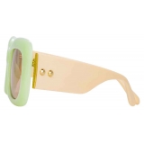 Linda Farrow - Lavinia C5 Rectangular Sunglasses in Mint - LFL995C5SUN - Linda Farrow Eyewear