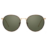 Linda Farrow - Aarons C4 Oval Sunglasses in Yellow Gold and Tortoiseshell - LFL704C4SUN - Linda Farrow Eyewear