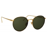 Linda Farrow - Aarons C4 Oval Sunglasses in Yellow Gold and Tortoiseshell - LFL704C4SUN - Linda Farrow Eyewear