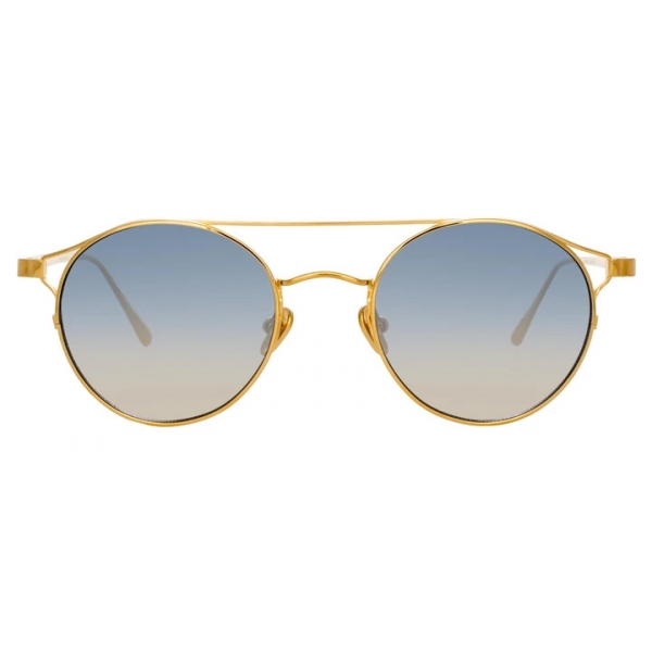 Linda Farrow - Ali C7 Oval Sunglasses in Yellow Gold - LFL805C7SUN - Linda Farrow Eyewear