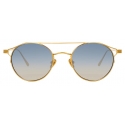 Linda Farrow - Ali C7 Oval Sunglasses in Yellow Gold - LFL805C7SUN - Linda Farrow Eyewear