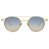 Linda Farrow - Ali C7 Oval Sunglasses in Yellow Gold - LFL805C7SUN - Linda Farrow Eyewear