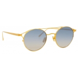 Linda Farrow - Ali C7 Oval Sunglasses in Yellow Gold - LFL805C7SUN - Linda Farrow Eyewear