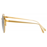 Linda Farrow - Ali C7 Oval Sunglasses in Yellow Gold - LFL805C7SUN - Linda Farrow Eyewear