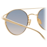 Linda Farrow - Ali C7 Oval Sunglasses in Yellow Gold - LFL805C7SUN - Linda Farrow Eyewear