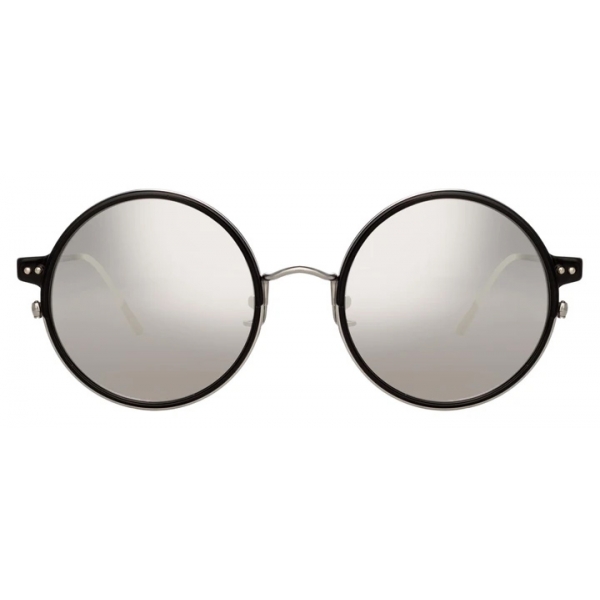 Linda Farrow - Lara C5 Round Sunglasses in Black - LFL801C1SUN - Linda Farrow Eyewear