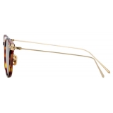 Linda Farrow - Occhiali da Sole D-Frame Linear Fuller A C9 in Tartaruga - LF01AC9SUN - Linda Farrow Eyewear