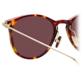 Linda Farrow - Occhiali da Sole D-Frame Linear Fuller A C9 in Tartaruga - LF01AC9SUN - Linda Farrow Eyewear