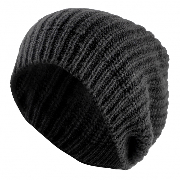 Avvenice - Precious Cashmere Cap - Black - Handmade in Italy - Exclusive Luxury Collection