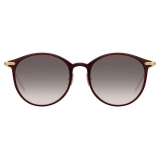 Linda Farrow - Linear Gray A C11 Oval Sunglasses in Burgundy - LF02AC11SUN - Linda Farrow Eyewear