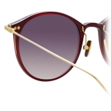 Linda Farrow - Occhiali da Sole Ovale Linear Gray A C11 in Bordeaux - LF02AC11SUN - Linda Farrow Eyewear