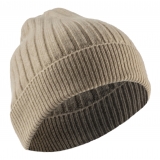 Avvenice - Precious Cashmere Ribbed Cap - Beige - Handmade in Italy - Exclusive Luxury Collection