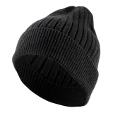 Avvenice - Precious Cashmere Ribbed Cap - Black - Handmade in Italy - Exclusive Luxury Collection