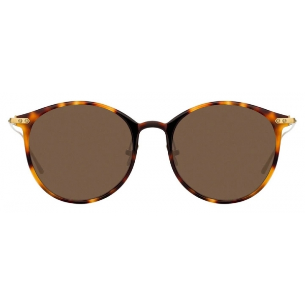 Linda Farrow - Linear Gray A C14 Oval Sunglasses in Tortoiseshell - LF02AC14SUN - Linda Farrow Eyewear