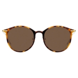 Linda Farrow - Linear Gray A C14 Oval Sunglasses in Tortoiseshell - LF02AC14SUN - Linda Farrow Eyewear