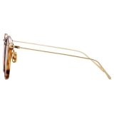 Linda Farrow - Occhiali da Sole Ovale Linear Gray A C14 in Tartaruga - LF02AC14SUN - Linda Farrow Eyewear