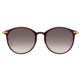 Linda Farrow - Linear Gray C11 Oval Sunglasses in Burgundy - LF02C11SUN - Linda Farrow Eyewear