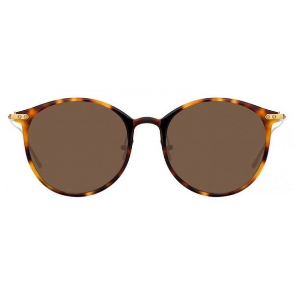 Linda Farrow - Linear Gray C14 Oval Sunglasses in Tortoiseshell - LF02C14SUN - Linda Farrow Eyewear