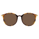 Linda Farrow - Linear Gray C14 Oval Sunglasses in Tortoiseshell - LF02C14SUN - Linda Farrow Eyewear