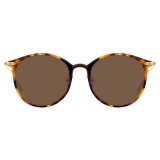 Linda Farrow - Linear Gray C14 Oval Sunglasses in Tortoiseshell - LF02C14SUN - Linda Farrow Eyewear