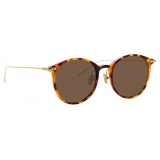 Linda Farrow - Linear Gray C14 Oval Sunglasses in Tortoiseshell - LF02C14SUN - Linda Farrow Eyewear