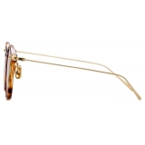 Linda Farrow - Occhiali da Sole Ovale Linear Gray C14 in Tartaruga - LF02C14SUN - Linda Farrow Eyewear